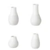 4er Mini Vasen Set Weiß 4 – 8,5cm