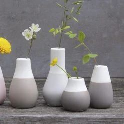 Mini-Pastellvasen, Grau (4er-Set)