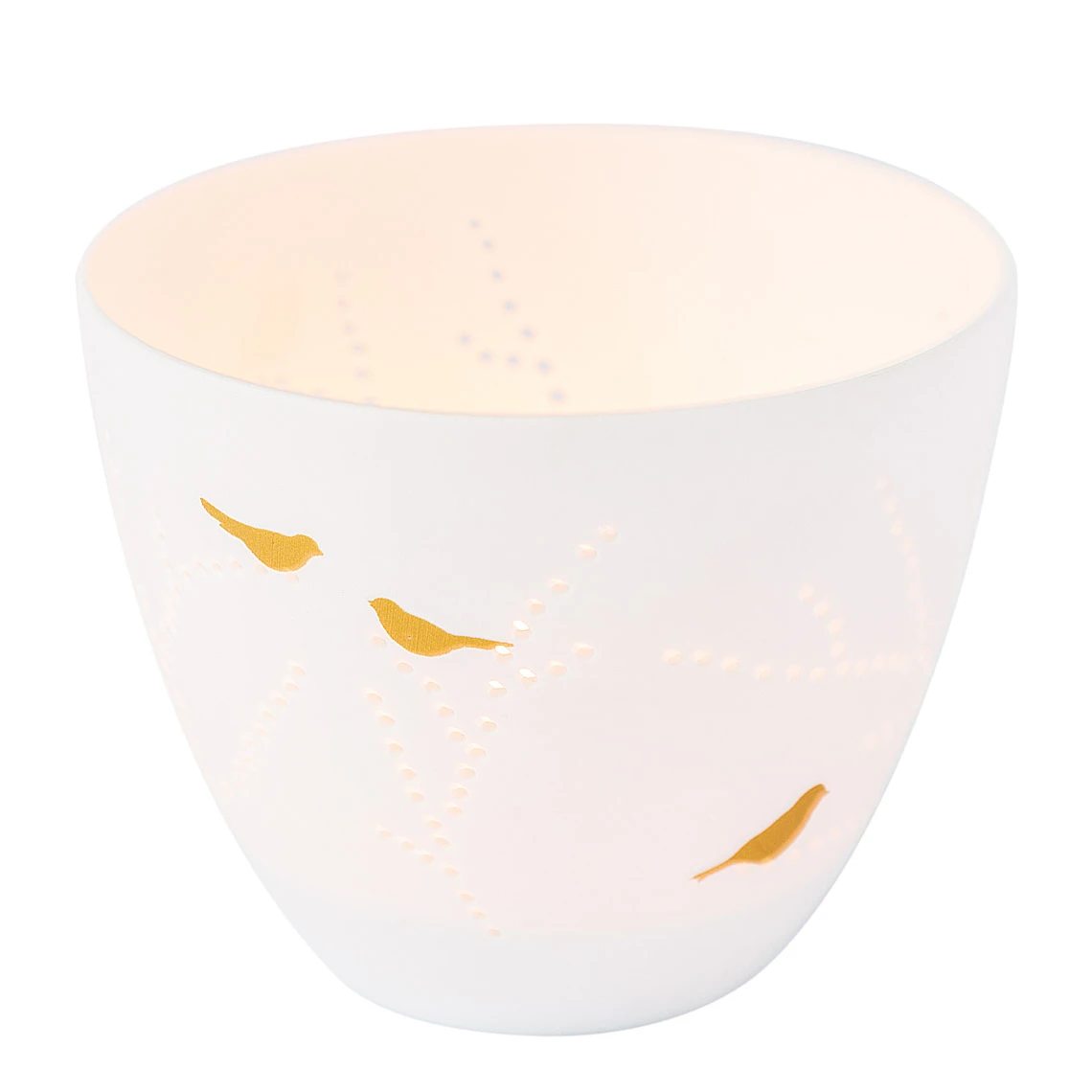 Poesielicht Vögel Gold Porzellan 6.5 Cm 2 Poesielicht Vögel Gold Porzellan 6.5 Cm – Bild 2