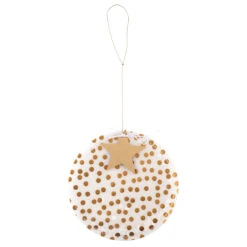 2er Set Kreisornament Christbaumschmuck Gold Konfetti