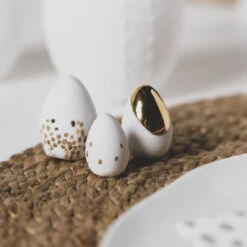 Ostern Minieier 3er Set 2.5-3.5cm Weiß-gold -Räder Wohnen Angebote Store mg 0498