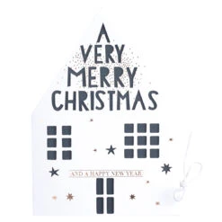Weihnachtshauskarte „A Very Merry Christmas“